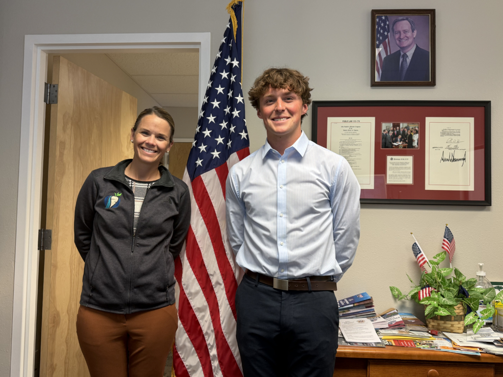 Clayton Elsbree meeting Samantha Marshall, Senator Mike Crapo’s Twin Falls regional director